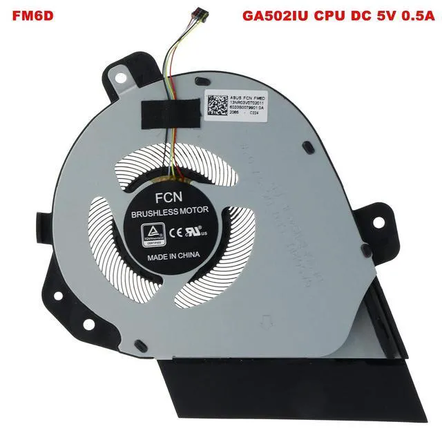 Alt view image 5 of 6 - Replacement CPU&GPU Cooling Fan for Asus ROG Zephyrus GA502D GA502DU GA502IU GA502IV GU502DU GA532DU GA532IU GA532IV DC5V 0.5A DFS5K12304363C DFS5K12115491P 13N1-8LM0111 13N1-8LA0C01