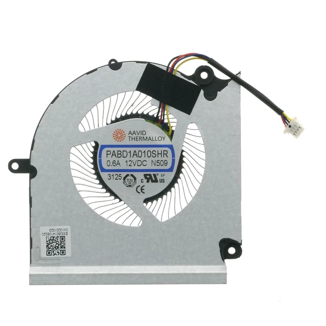 Alt view image 3 of 6 - PABD1A010SHR N509 & PABD1A010SHL N510 CPU+GPU Cooling Fan Set Replacement for MSI GE68 GP68H MS-15M1 MS-15M2 DC 12V 0.6A 4-Pin