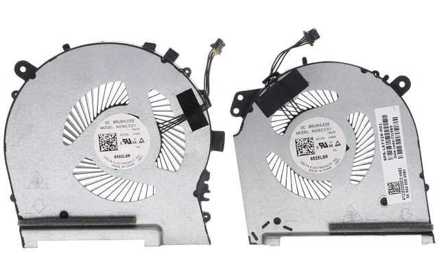 Main image of Replacement CPU&GPU Cooling Fan for HP Omen 15-DH 15-DH1070WM 15-DH0111TX 2019 Model L64445-001 L57329-001 ND8CC01-16L04 ND8CC01-16L05 DC 12V