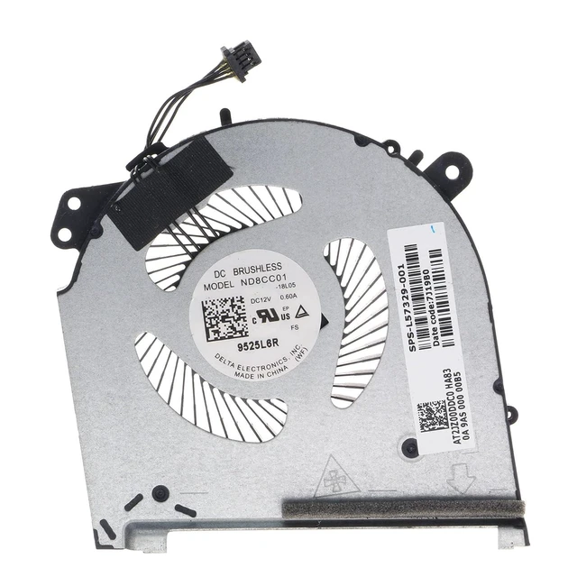 Alt view image 5 of 6 - Replacement CPU&GPU Cooling Fan for HP Omen 15-DH 15-DH1070WM 15-DH0111TX 2019 Model L64445-001 L57329-001 ND8CC01-16L04 ND8CC01-16L05 DC 12V