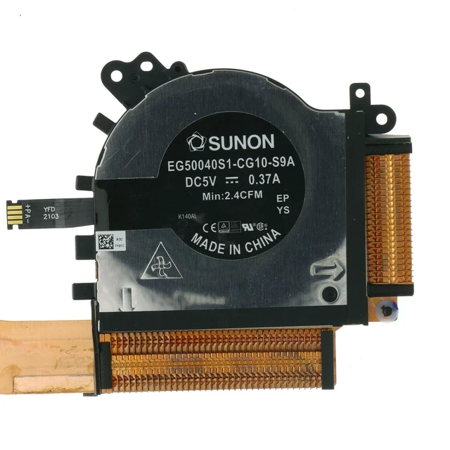 Alt view image 4 of 6 - Replacement CPU Cooling Fan with Heatsink for Dell Latitude 12 7210 2-in-1 09JCPV 9JCPV AT2TN001ZA EG50040S1-CG10-S9A