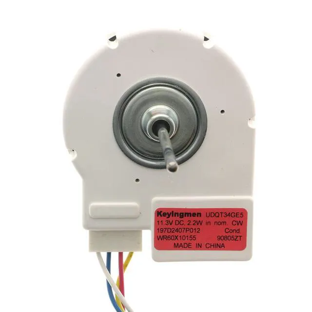 Alt view image 3 of 4 - Refrigerator Condenser Fan Motor Replacement for GE WR60X10155 WR60X10042 WR60X10053 WR60X10065, UDQT34GE5 DC 11.3V 2.2W 4-Pin