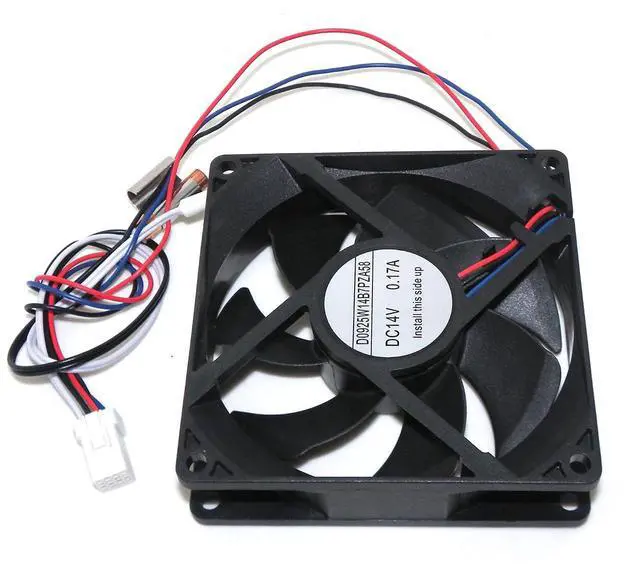 Main image of Refrigerator Evaporator Fan Motor Replacement for Whirlpool W11087438 W10799016, D0925W14B7PZA58, 14V 0.17A 8-Pin 3-Wire
