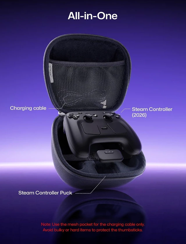 Alt view image 5 of 7 - Case for Steam Controller 2 (2026), Steam controller 2 Storage Case