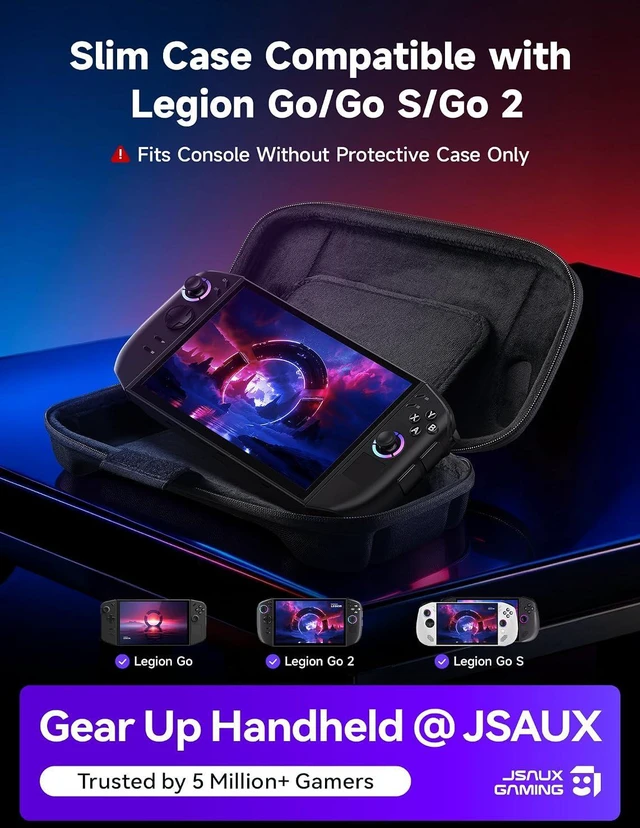 Alt view image 2 of 7 - Slim Travel Case for Lenovo Legion Go / Go S / Go 2, Hard Shell Pouch
