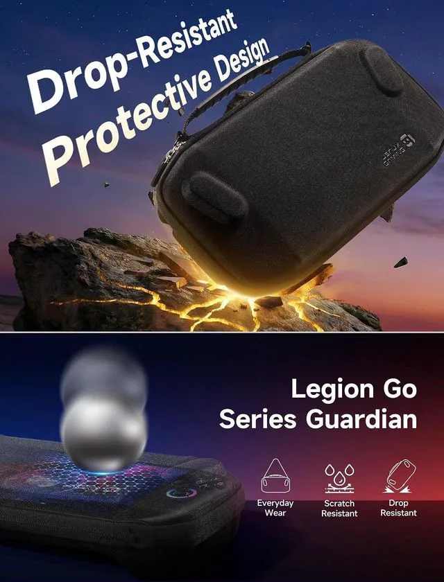 Alt view image 4 of 7 - Slim Travel Case for Lenovo Legion Go / Go S / Go 2, Hard Shell Pouch