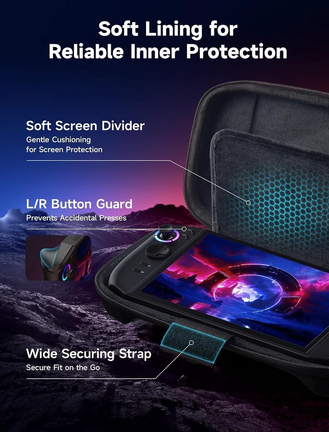 Alt view image 6 of 7 - Slim Travel Case for Lenovo Legion Go / Go S / Go 2, Hard Shell Pouch