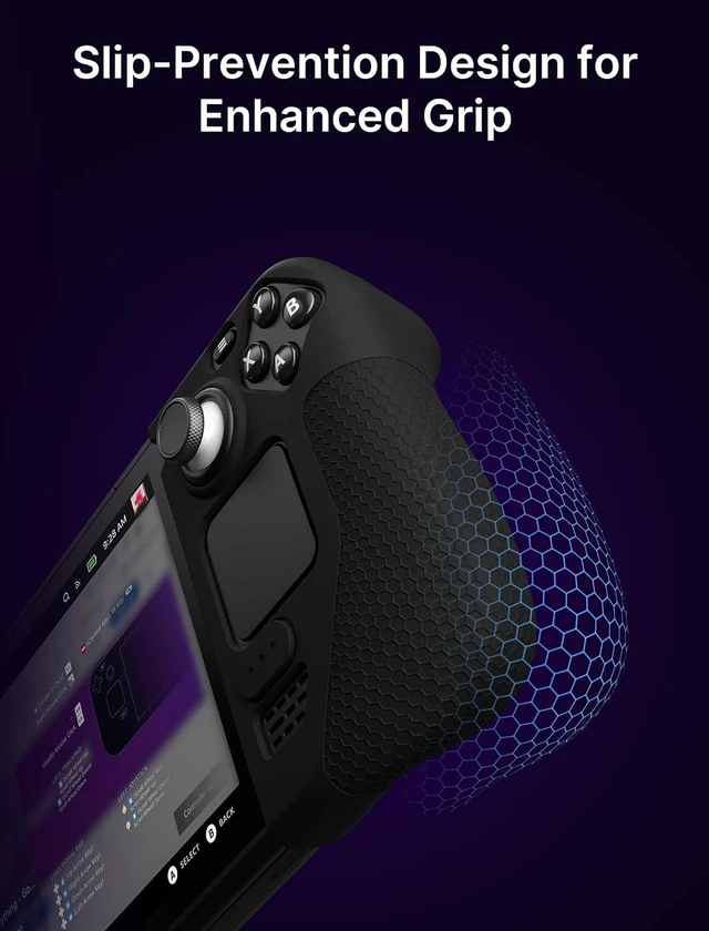 Alt view image 3 of 7 - Silicone Grip Case Set for Steam Deck OLED/LCD, Left & Right, Black