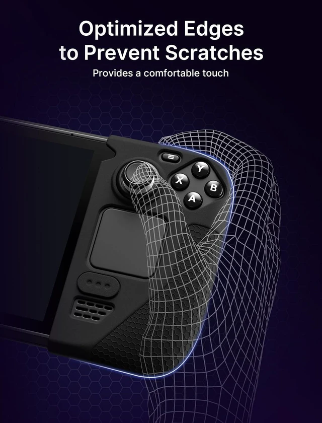 Alt view image 4 of 7 - Silicone Grip Case Set for Steam Deck OLED/LCD, Left & Right, Black