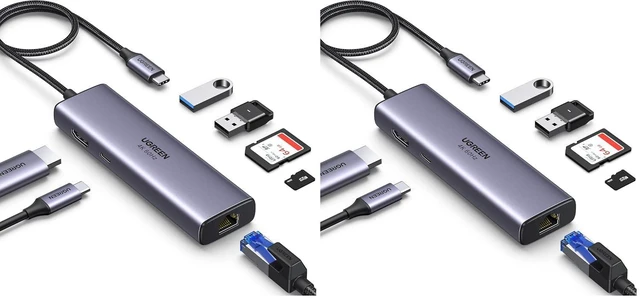 Main image of Revodok 7 in 1 USB C Hub Gigabit Ethernet Adapter 4K@60Hz HDMI (Pack of 2)