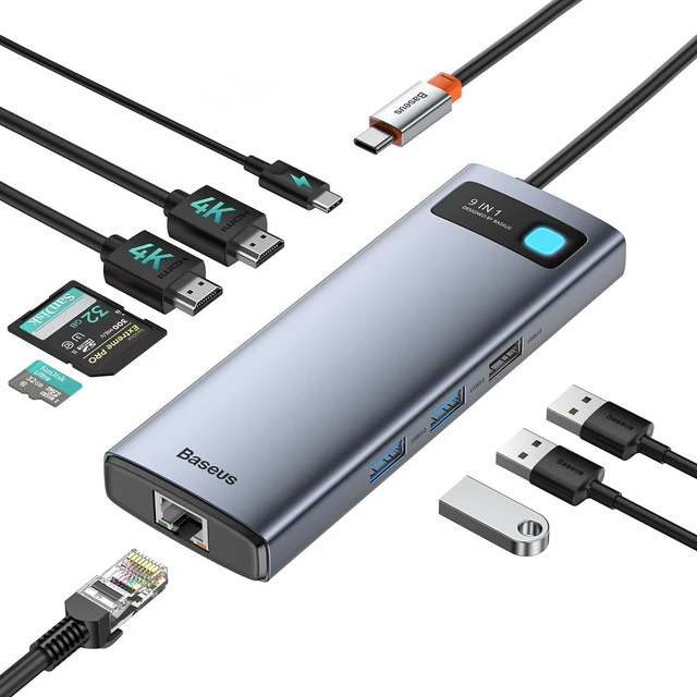 Main image of Laptop Docking Station Dual Monitor 9 in 1 USB C Hub up to 4K@120Hz