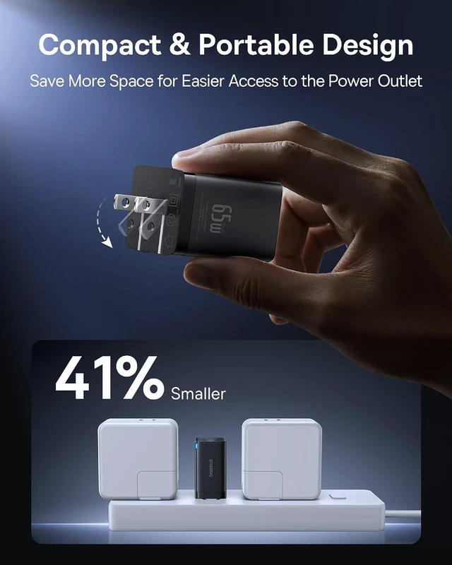 Alt view image 2 of 7 - 2 Pack 65W USB C Charger Block, PPS 3-Port Fast Compact USB C Brick