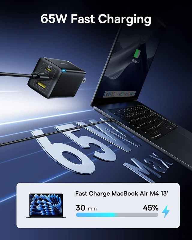 Alt view image 4 of 7 - 2 Pack 65W USB C Charger Block, PPS 3-Port Fast Compact USB C Brick