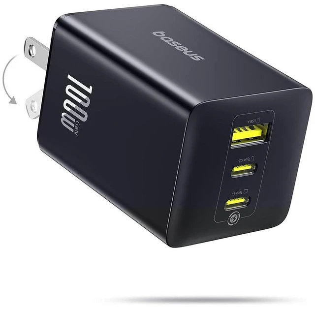Main image of 100W USB C Charger Block, 3-Port Foldable Compact PPS Wall Charger, Fast Charging Power Adapter for MacBook Pro/Air, iPad, iPhone 17 Pro Max/Air, Galaxy S24, Steam Deck & More