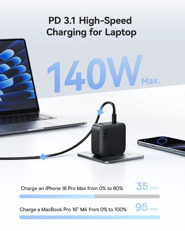 Alt view image 2 of 7 - PD3.1 140W USB C Charger PPS Fast Charger Type C Fast Charging Block