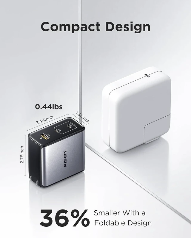 Alt view image 5 of 7 - 100W USB C Charger - 3-Port 100W GaN USB C Charging Block Fast Charging, 100Watt Charging Block with 6FT Type C Cable, 100Watt Wall Charger for MacBook, iPad, iPhone, Samsung, Google Pixelbook