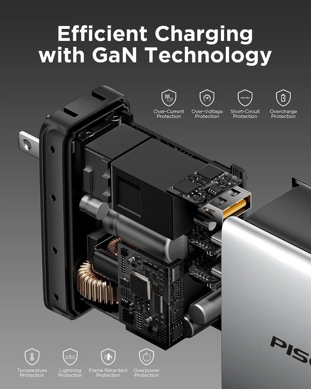Alt view image 6 of 7 - 140W USB C Charger - PD3.1 GaN Fast Charger USB C 3-Port Foldable Charging Block 140Watt Power Adapter with 6FT 240W Type-C Cable, 140W Charger for MacBook, Laptops, Samsung, iPad, iPhone Series