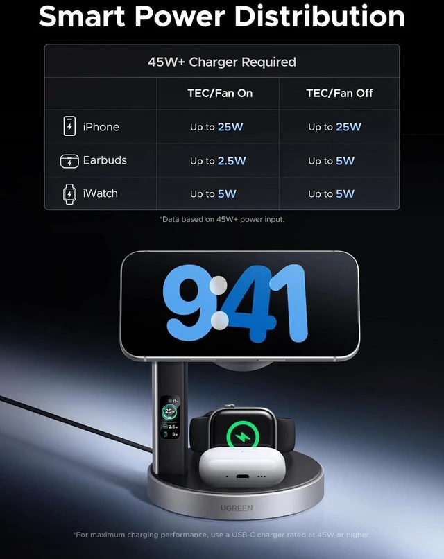 Alt view image 7 of 7 - Magflow 25W Qi2.2-Certified 3-in-1 Wireless Charging Station