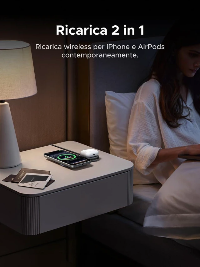 Alt view image 3 of 7 - MagFlow 25W Pocket-Sized 2-in-1 Foldable Wireless Charger