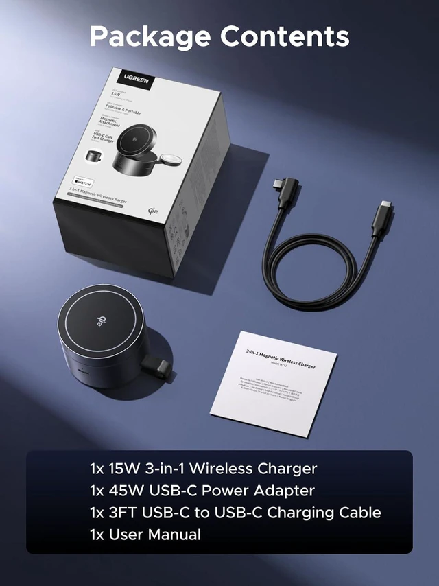 Alt view image 7 of 7 - Qi2 15W 3-in-1 MagSafe-Compatible Foldable Wireless Charging Station