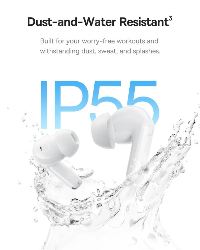 Alt view image 6 of 7 - Bass BP1 Pro Noise Cancelling Wireless Earbuds, Real-Time Adaptive Noise Cancelling, Adaptive Active EQ, LDAC Hi-Res Sound, 6-Mic AI Clear Calls, 55H Playtime, IP55 Waterproof, Bluetooth 6.0