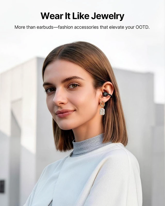 Alt view image 2 of 7 - Bowie MC2 Air Open Ear Clip-on Earbuds, CloudComfort Air Cushions for Workout Running, 11mm Drivers Super Bass 2.0, IP67 Waterproof, 40H Playtime, Flexible Secure Fit Earbuds