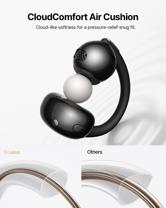 Alt view image 4 of 7 - Bowie MC2 Air Open Ear Clip-on Earbuds, CloudComfort Air Cushions for Workout Running, 11mm Drivers Super Bass 2.0, IP67 Waterproof, 40H Playtime, Flexible Secure Fit Earbuds