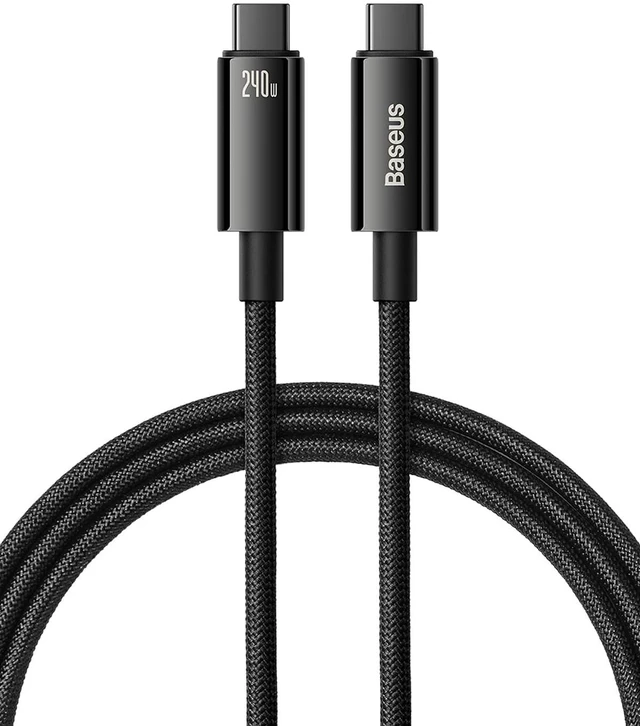 Main image of USB C Cable, 240W PD 5A Fast Charging USBC to USBC Cable, Zine Alloy Nylon Braided Type C Charger Cord for iPhone 16 15 Pro/Plus/Pro Max, MacBook, iPad Pro/Mini, Samsung S23/S22+ (3.3ft)
