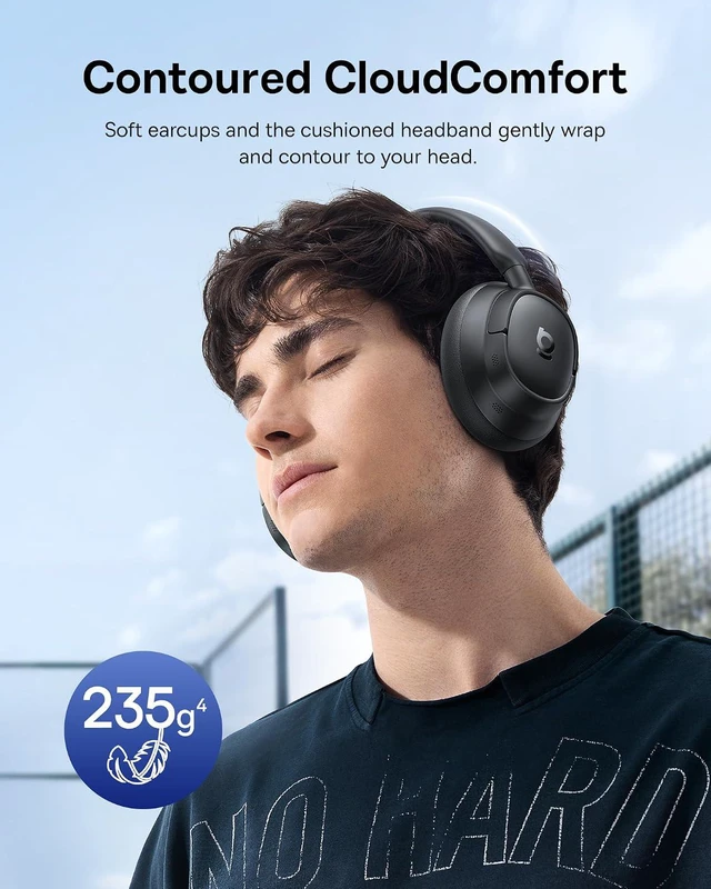 Alt view image 4 of 7 - Bass BH1 NC Adaptive Active Noise Cancelling Headphones, Real-Time Adaptive Hybrid ANC, SuperBass 2.0, LDAC Hi-Res Sound, 80H Playtime, 5-Mic AI Clear Calls, Comfortable Fit, Bluetooth 6.0