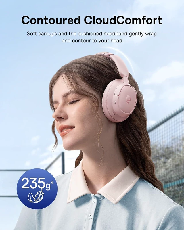 Alt view image 4 of 7 - Bass BH1 NC Adaptive Active Noise Cancelling Headphones, Real-Time Adaptive Hybrid ANC, SuperBass 2.0, LDAC Hi-Res Sound, 80H Playtime, 5-Mic AI Clear Calls, Comfortable Fit, Bluetooth 6.0