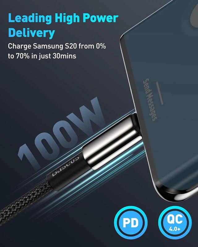 Alt view image 2 of 7 - USB C Cable, 100W PD 5A QC 4.0 Fast Charging USB C to USB C Cable, Zinc Alloy Nylon Braided USB Type C Charger Cable for iPhone 16 15 Pro Plus Pro Max, MacBook, iPad Pro, Samsung S23/S22 (10ft)