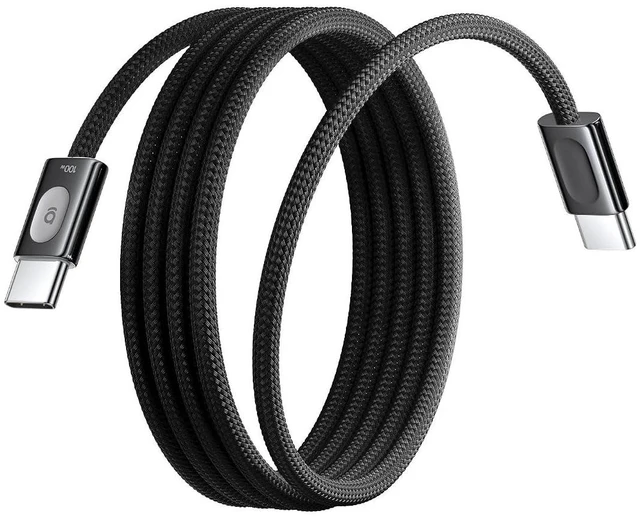 Main image of USB C to USB C Cable, 100W Smart Cooling Fast Charging Cord, Zinc Alloy Nylon Braided Type-C Cable for iPhone 17/16/15 Pro Max, MacBook Pro/Air, iPad, Samsung Galaxy S26/S25/S24 (6.6ft)