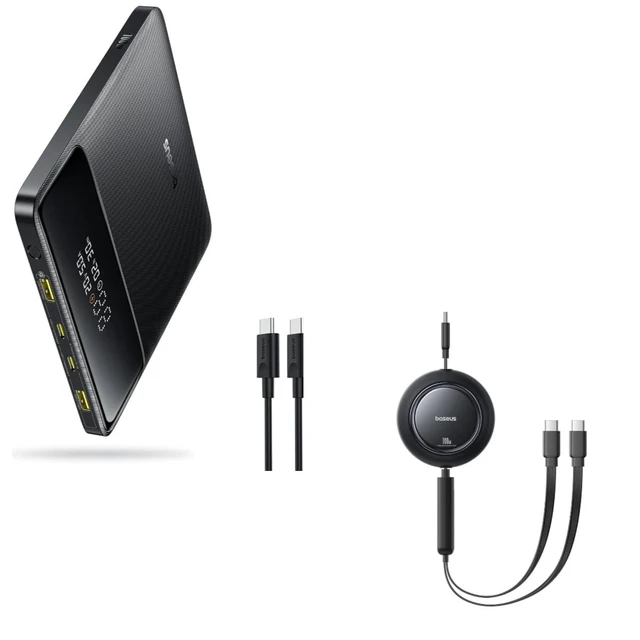 Main image of Laptop Portable Charger 100W & 100W Retractable USB C Cable