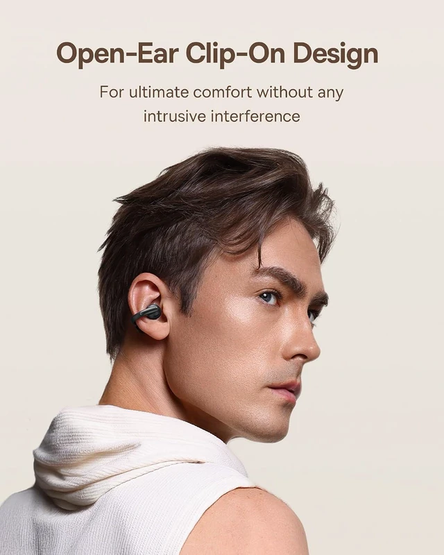 Alt view image 2 of 7 - Bowie MC1 Open Ear Clip-On Earbuds, Adaptive Comfort with Anti-Drop Design, Impactful Sound with Adaptive Bass Boost, Adaptive Noise Cancelling Calls, IP57 Waterproof, 40H Playtime, Lightweight