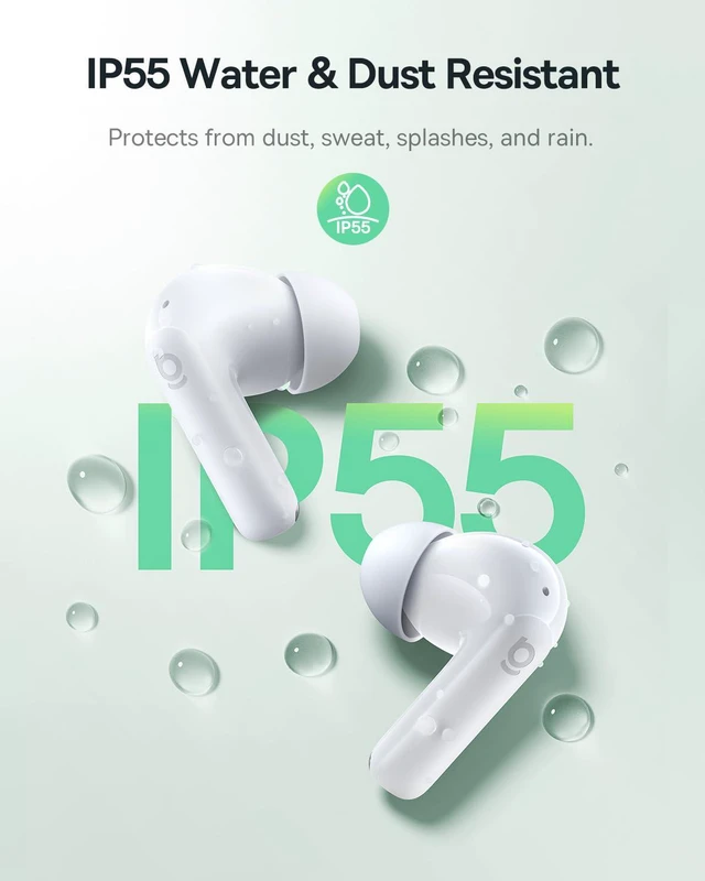 Alt view image 6 of 7 - Bass BP1 NC Hybrid Active Noise Cancelling Wireless Earbuds, 12mm Super-Bass Driver, 41H Playtime, Bluetooth 6.0, IP55 Waterproof, 4-Mic AI ENC, 24 Customizable EQ