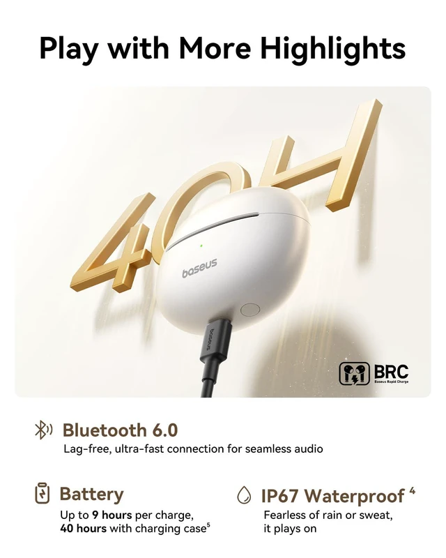 Alt view image 6 of 7 - Bowie MC1 Pro Open Ear Clip-On Headphones, Hi-Res LDAC & HiFi4 Acoustic Sound, 5g Ultra-Lightweight Comfort, SuperBass 2.0, DNN 4-Mic AI Clear Calls, IP67 Waterproof, Bluetooth 6.0 (White)