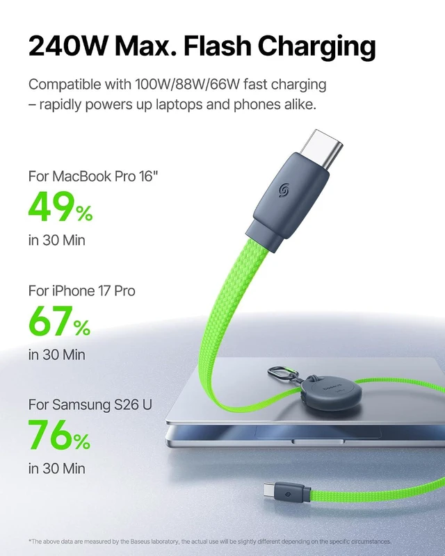 Alt view image 3 of 7 - USB C to USB C Cable, 240W One-Press Retractable USB C Cable, Auto-Snap Magnetic Fast Charging Cord with Buckle for iPhone 17/16/15 Pro Max, MacBook Pro/Air, Samsung S26/S25, Pixel 10/9 (3.3ft)