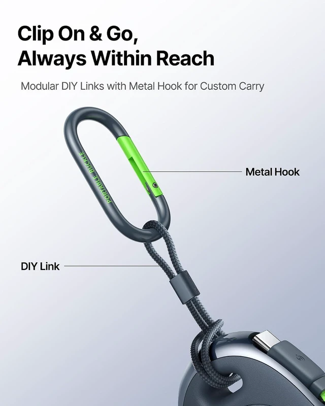 Alt view image 5 of 7 - USB C to USB C Cable, 240W One-Press Retractable USB C Cable, Auto-Snap Magnetic Fast Charging Cord with Buckle for iPhone 17/16/15 Pro Max, MacBook Pro/Air, Samsung S26/S25, Pixel 10/9 (3.3ft)