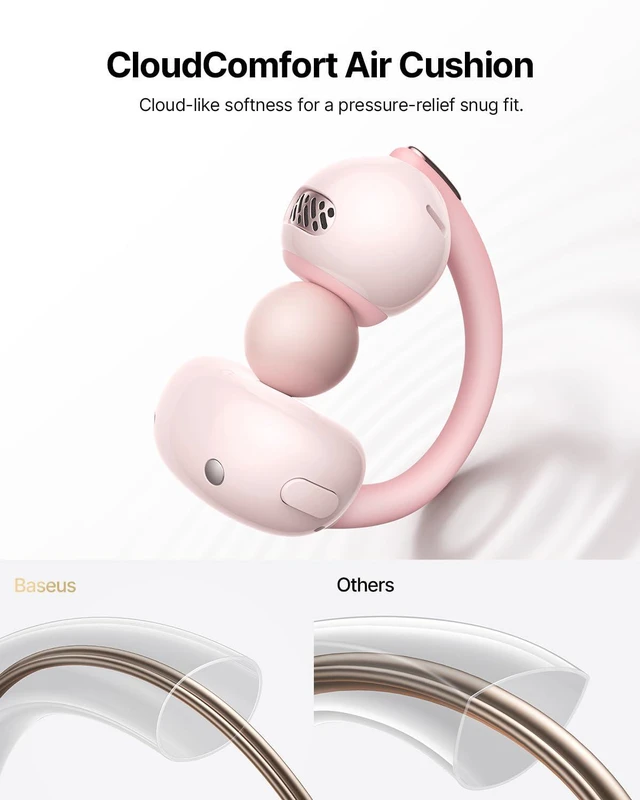 Alt view image 4 of 7 - Bowie MC2 Air Open Ear Clip-on Earbuds, CloudComfort Air Cushions for Workout Running, 11mm Drivers Super Bass 2.0, IP67 Waterproof, 40H Playtime, Flexible Secure Fit Earbuds