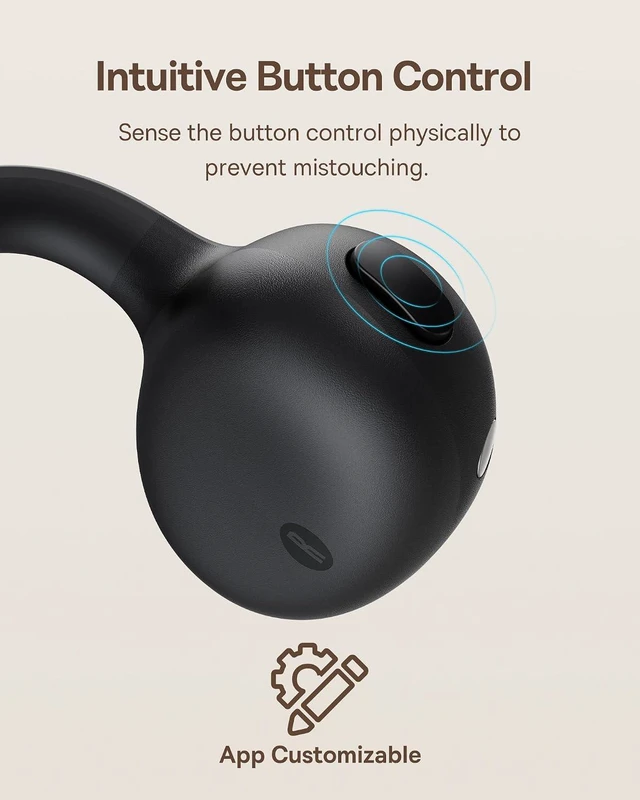 Alt view image 6 of 7 - Bowie MC1 Open Ear Clip-On Earbuds, Adaptive Comfort with Anti-Drop Design, Impactful Sound with Adaptive Bass Boost, Adaptive Noise Cancelling Calls, IP57 Waterproof, 40H Playtime, Lightweight
