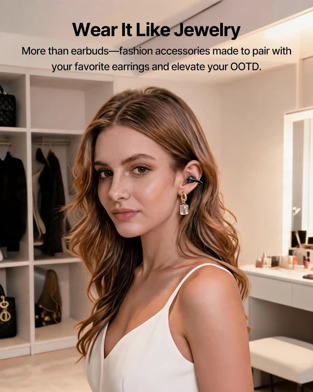 Alt view image 3 of 7 - Bowie MC2 S Open-Ear Earbuds, Clip-On Earbuds for Women