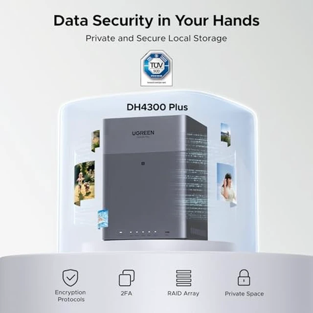 Alt view image 5 of 7 - NAS DH4300 Plus & US3000, 12000mAh Uninterruptible Battery Power Supply Bundle NAS DH4300 Plus 4-Bay with 120TB Storage Capacity