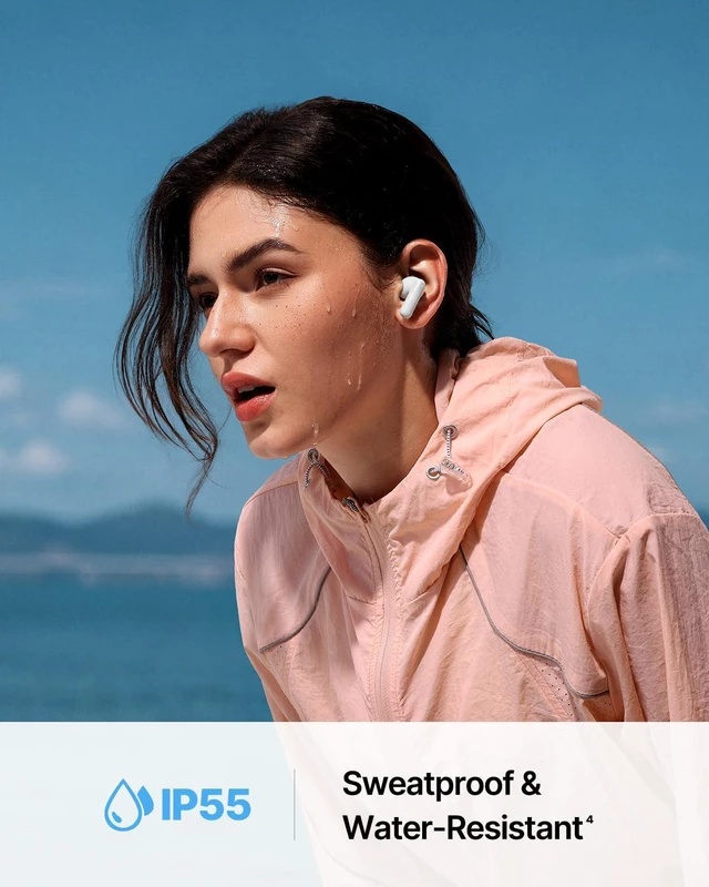 Alt view image 6 of 7 - Bass BP1 Ultra Noise Cancelling Wireless Earbuds, Moon White
