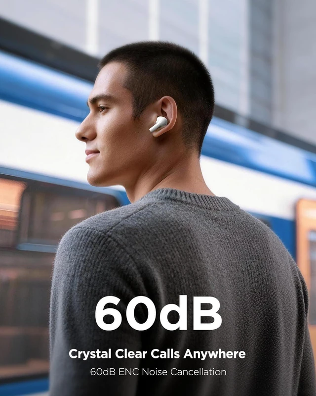 Alt view image 4 of 7 - P1 Plus Wireless Earbuds - Bluetooth 5.4 ENC Noise Cancelling Earbuds with 25H Playtime Fast Charging, Smart Touch Control via APP, IPX4 Waterproof Light weight in-Ear Wireless Earphones (white)
