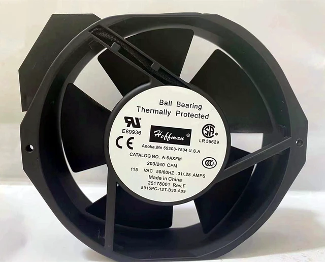 Main image of 1 PCS 5915PC-12T-B30-A09 115VAC 200/240CFM 0.31/0.28A 172×150×38mm Cooling Fan