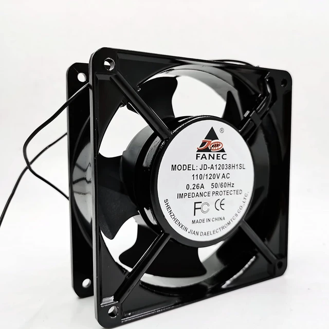 Alt view image 3 of 4 - 1 PCS JD-A12038H1SL 110/120V 0.26A 12038 12CM 2-Wire Cooling Fan