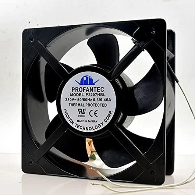Alt view image 3 of 5 - P2207HBL Axial Fan 205×205×72mm, AC220V 0.3A, Dual Ball Bearing,for Inverter/Industrial/Rail Transit Controller Cooling