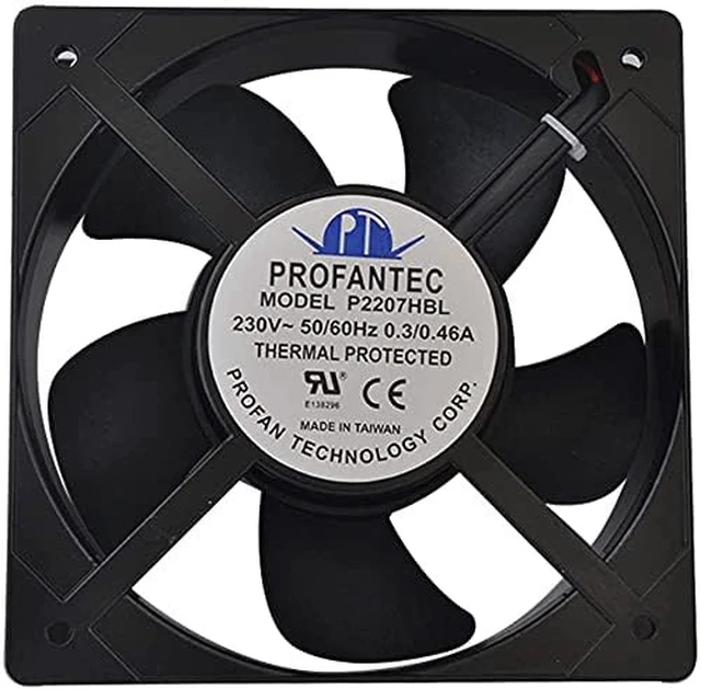 Alt view image 5 of 5 - P2207HBL Axial Fan 205×205×72mm, AC220V 0.3A, Dual Ball Bearing,for Inverter/Industrial/Rail Transit Controller Cooling