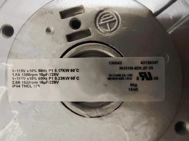 Alt view image 5 of 5 - 1 PCS RH31M-4EK.2F.1R AC115V 1.6/2.0A 0.17/0.23KW 4-Wire Cooling Fan