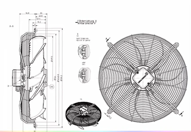 Alt view image 5 of 5 - 1 PCS FN050-VDK.4I.V7P1 400VAC 1.45/0.96A 840/540W Cooling Fan